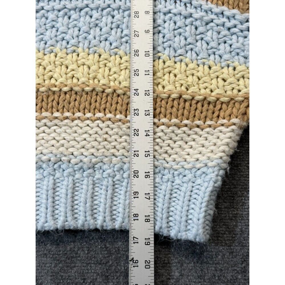Altar’d State Womens S Chunky Knit Cropped Sweater Colorblock Mock Neck